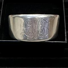RARE James Avery Sterling Silver Monogramed Cuff Bracelet